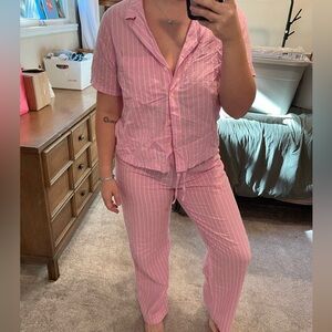 100% cotton GAP Pink Striped Pajama Set